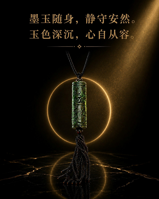 天然墨玉黑玛瑙珠吊坠