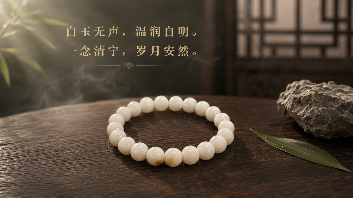 纯天然缅甸白玉手串