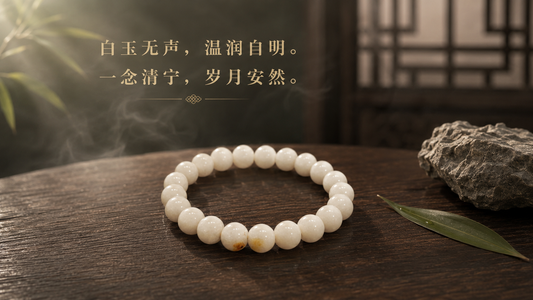 纯天然缅甸白玉手串