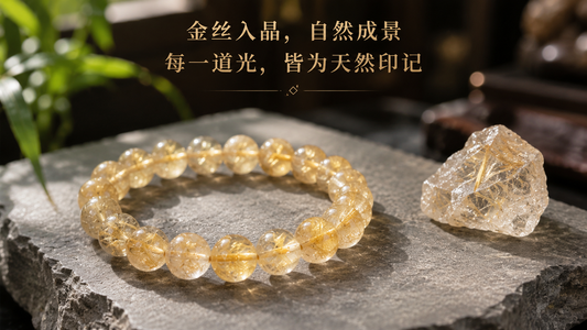 金发晶质感圆珠手链