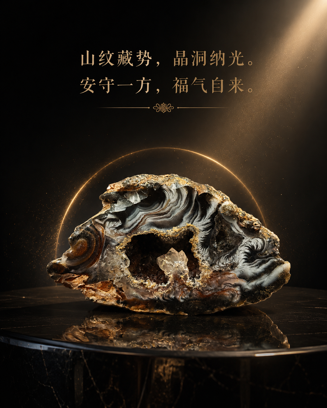 纯天然镇宅招财聚宝水晶洞