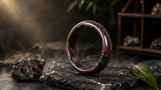 纯天然红绿宝手镯（Ruby in Zoisite）款二