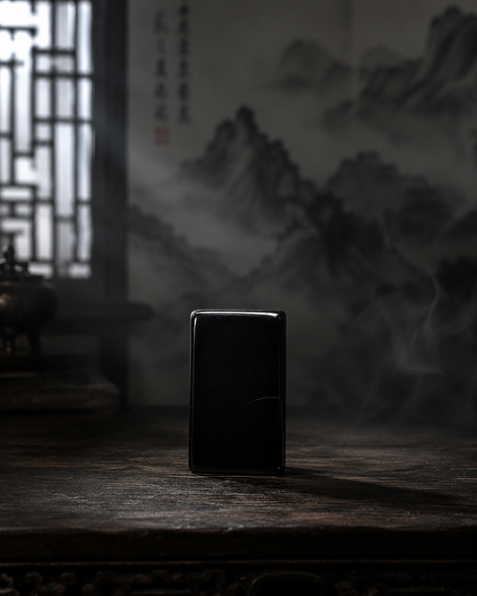 纯天然长方形黑曜石牌裸石