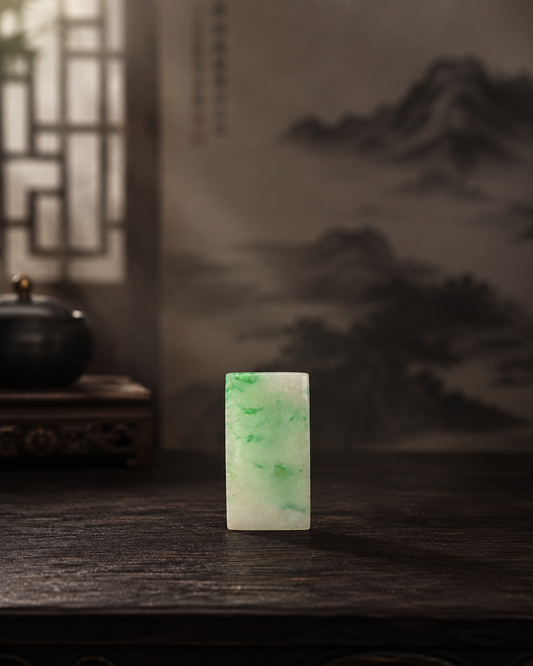 纯天然缅甸玉长方形裸石牌